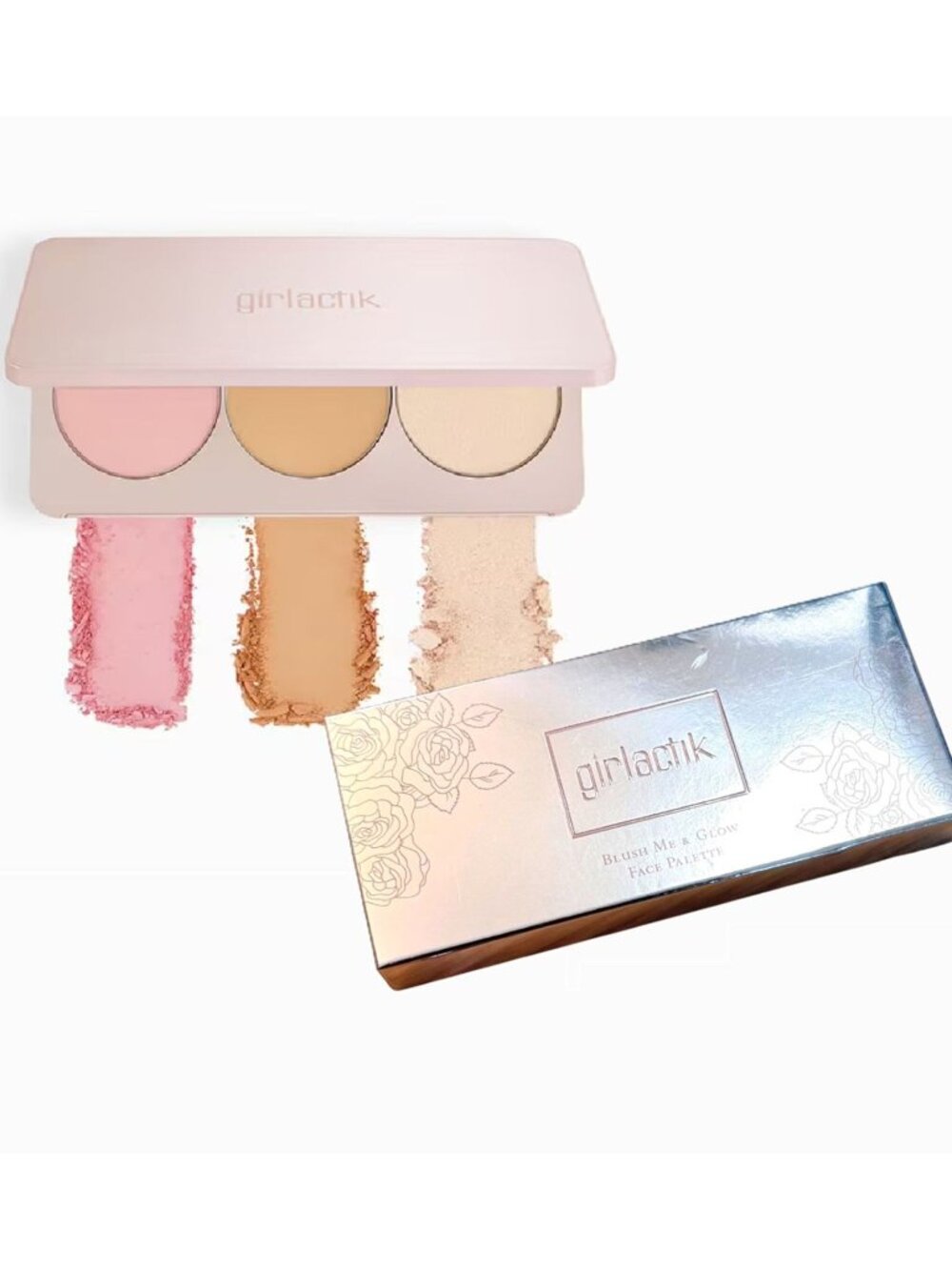 Girlactik Blush Me Light Mix Glow Face Palette Soft Girl Pastel Coquette Natural